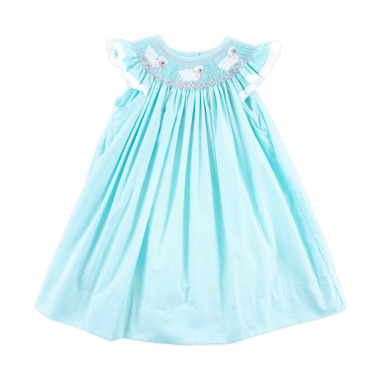 Lamb Smocked Mint Gingham Dress