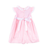 Bunny Tail Smocked Pink Pique Eyelet Dress