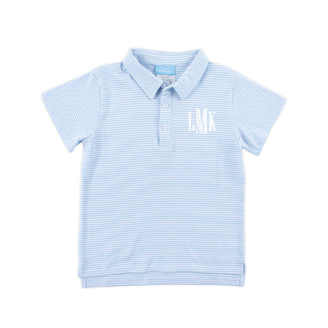 Light Blue Stripe Knit Polo