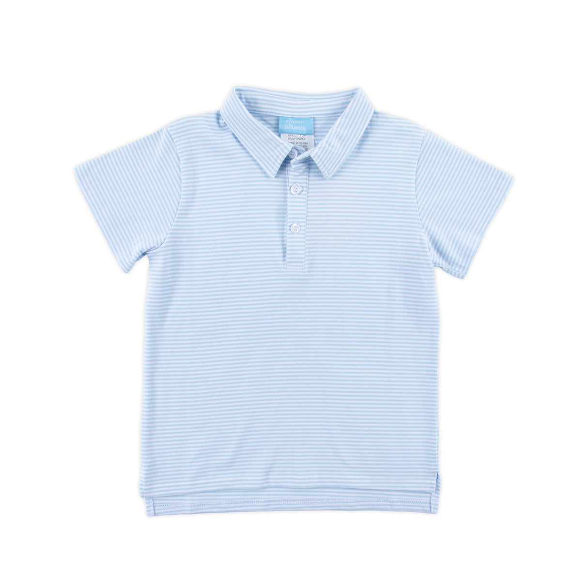 Light Blue Stripe Knit Polo