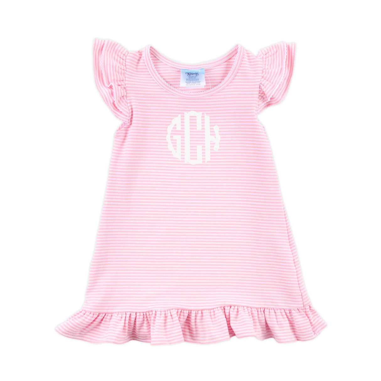 Milly Stripe Ruffle Dress Pink