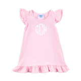 Milly Stripe Ruffle Dress Pink