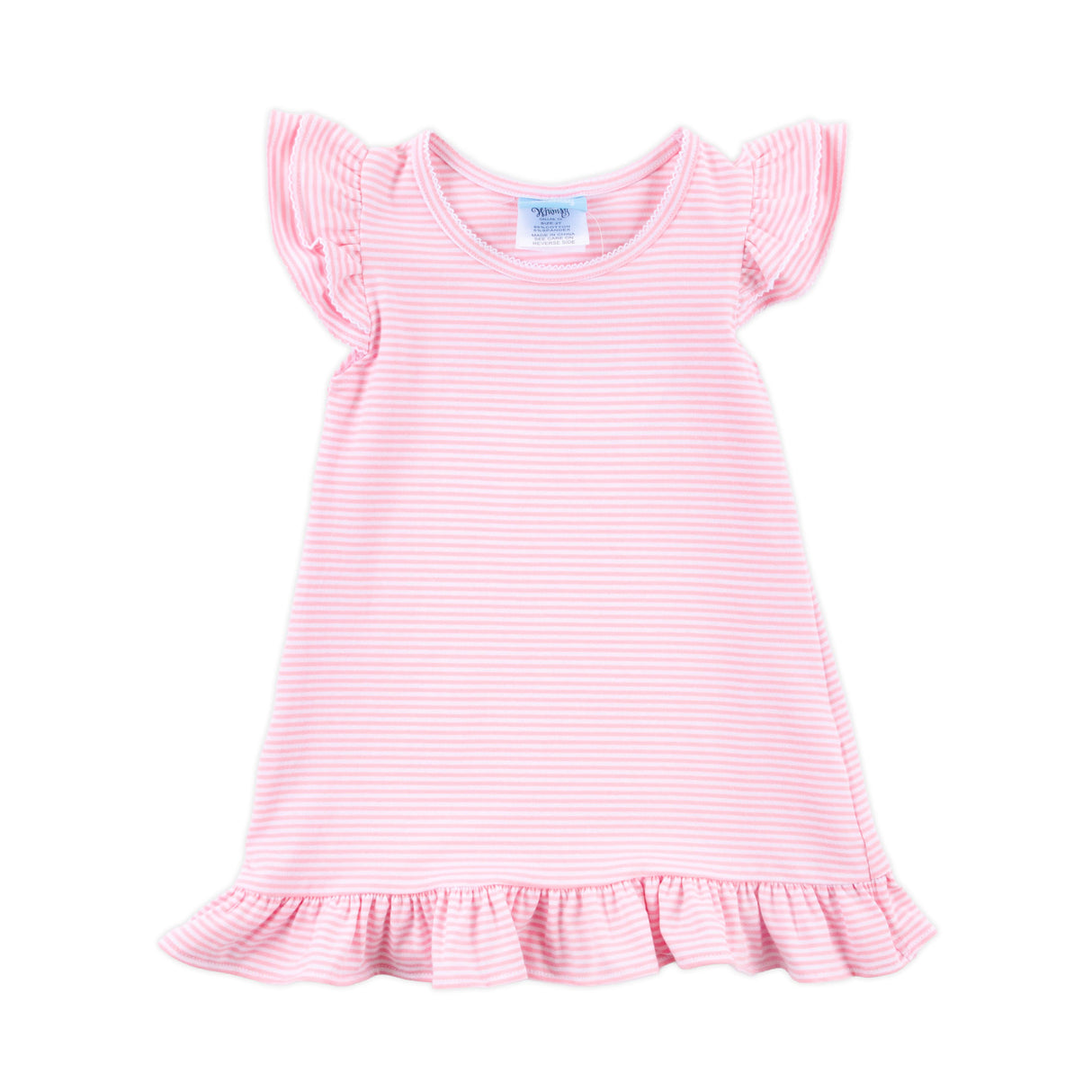 Milly Stripe Ruffle Dress Pink