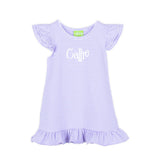 Milly Stripe Ruffle Dress Lavender