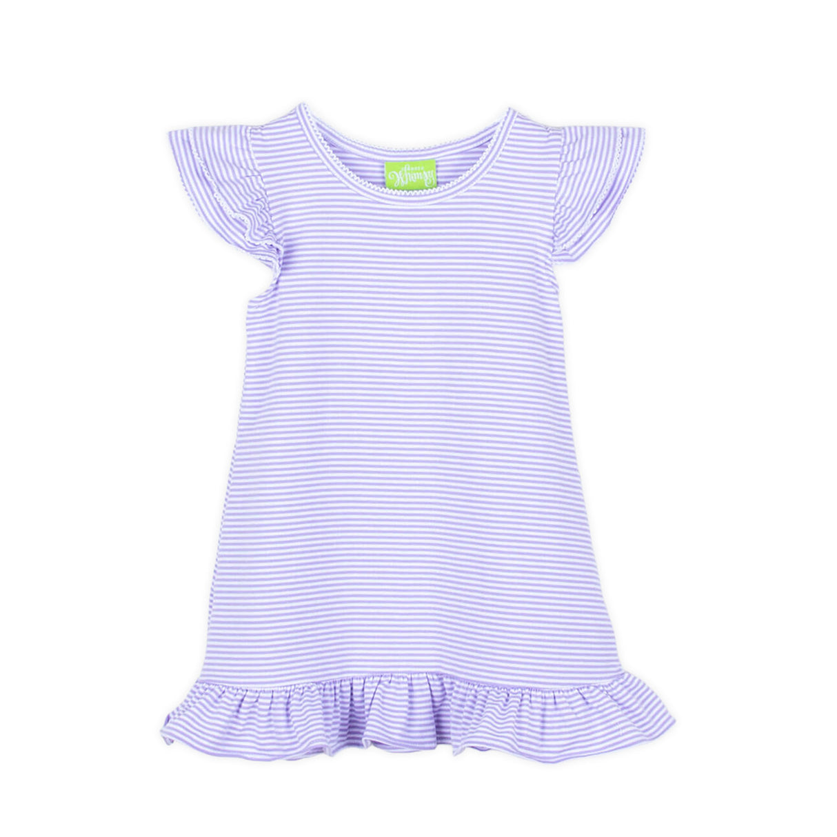 Milly Stripe Ruffle Dress Lavender
