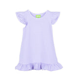 Milly Stripe Ruffle Dress Lavender