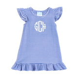 Milly Stripe Ruffle Dress Royal