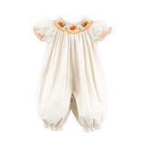 Smocked Turkey Khaki Gingham Long Bubble