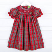 Merry and Bright Plaid Smocked Dress