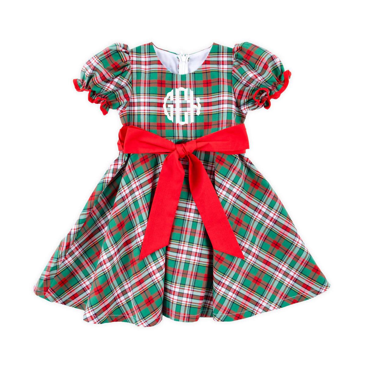 Merry & Bright Plaid Sash Dress