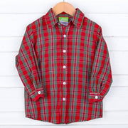Merry and Bright Red Plaid Button Down Shirt
