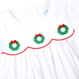 Christmas Wreath White Amelia Dress