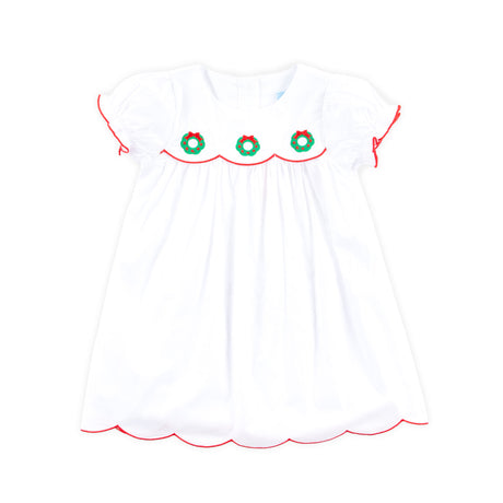 Christmas Wreath White Amelia Dress