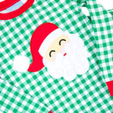 Happy Santa Green Gingham Pajamas