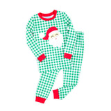 Happy Santa Green Gingham Pajamas