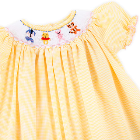 Pooh Bear Friends Smocked Bishop Dress