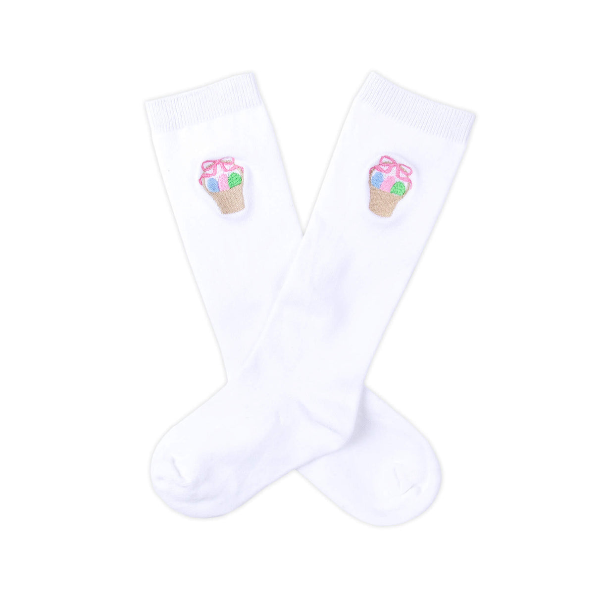 Easter Embroidered Knee High Socks