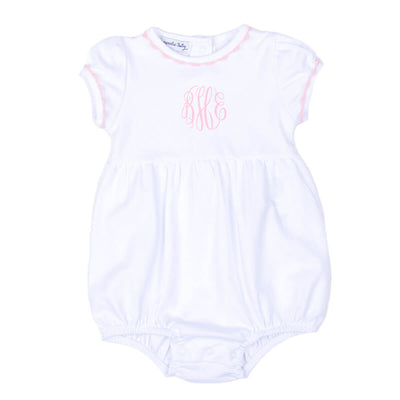 Baby Joy Embroidered White/Pink Bubble