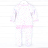 Tessa's Classic Floral Pink Ruffle Footie