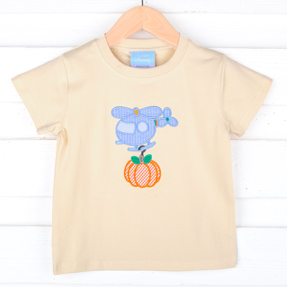 Pumpkin Helicopter Tan Short Sleeve Shirt