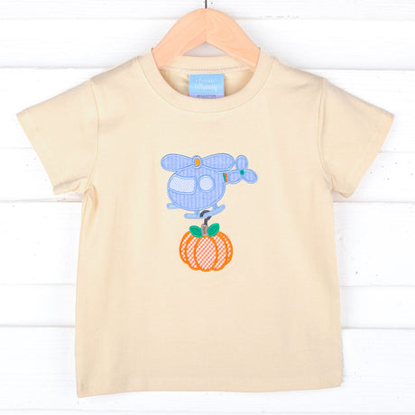 Pumpkin Helicopter Tan Short Sleeve Shirt