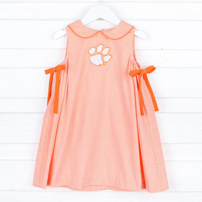 Clemson Embroidered Orange Dress