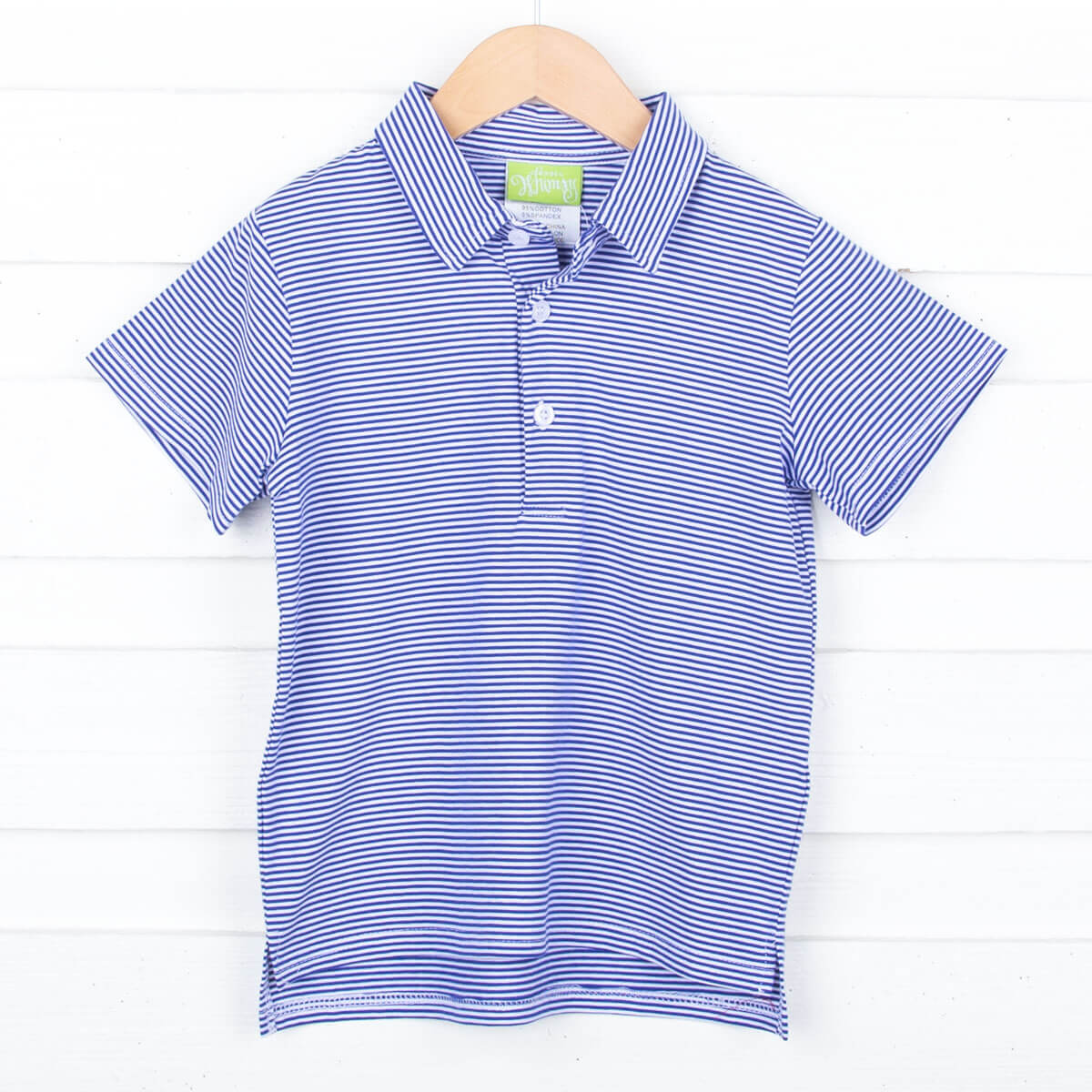 Royal Blue Stripe Polo Shirt – Classic Whimsy