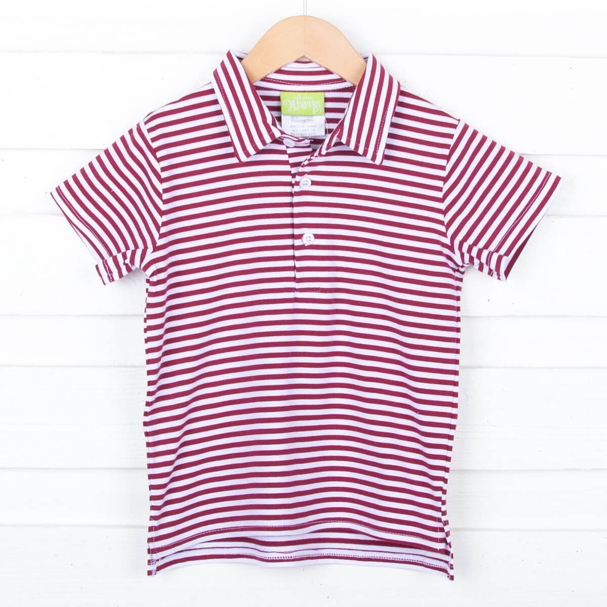 Maroon Stripe Knit Polo – Classic Whimsy