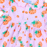 Pumpkin Print Pink Gingham Lola Dress