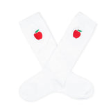 Apple Embroidered Knee High Socks