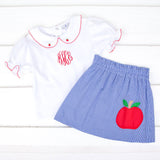 Apple Pocket Navy Skort Set