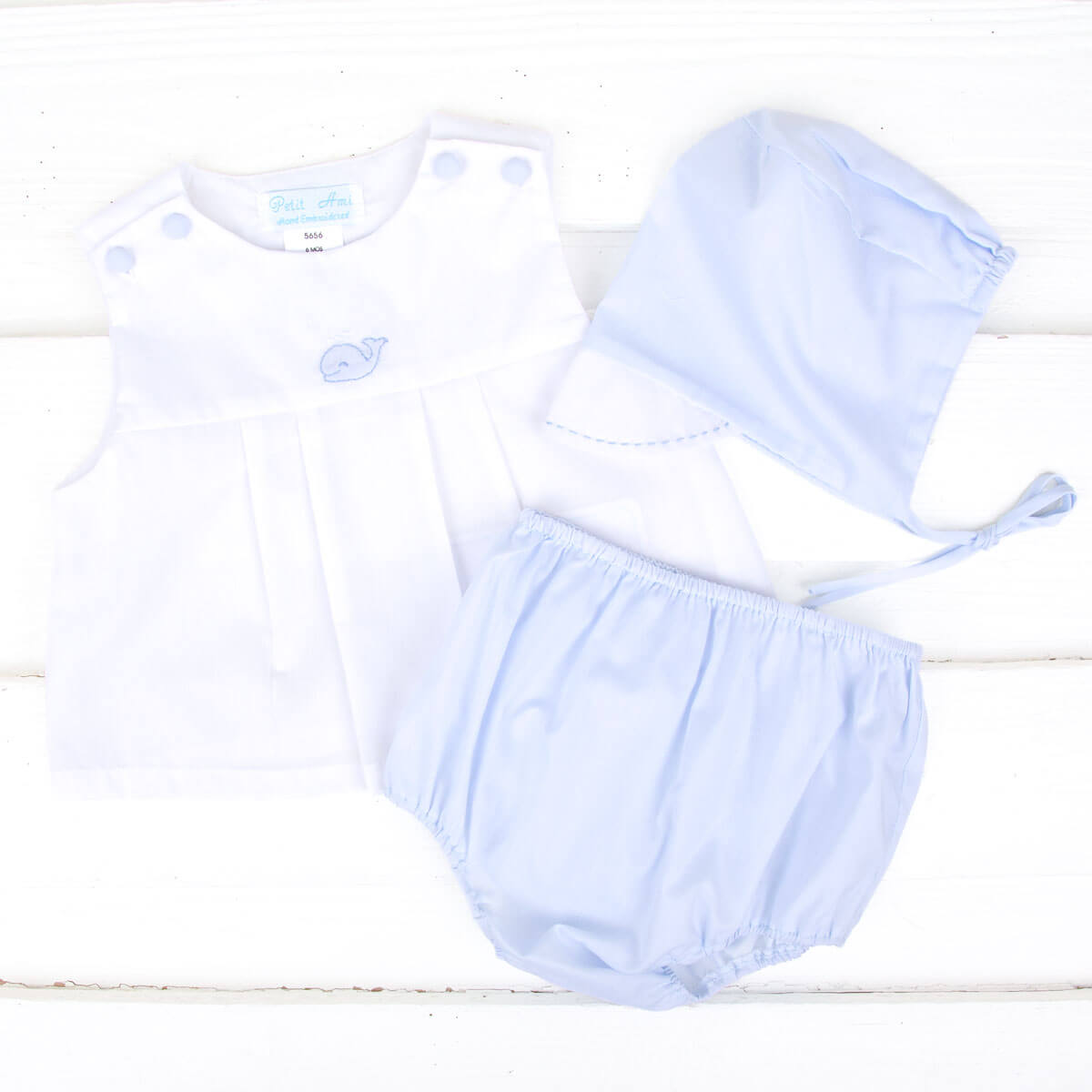 Blue Batiste Whale Baby Boy Diaper Set Classic Whimsy