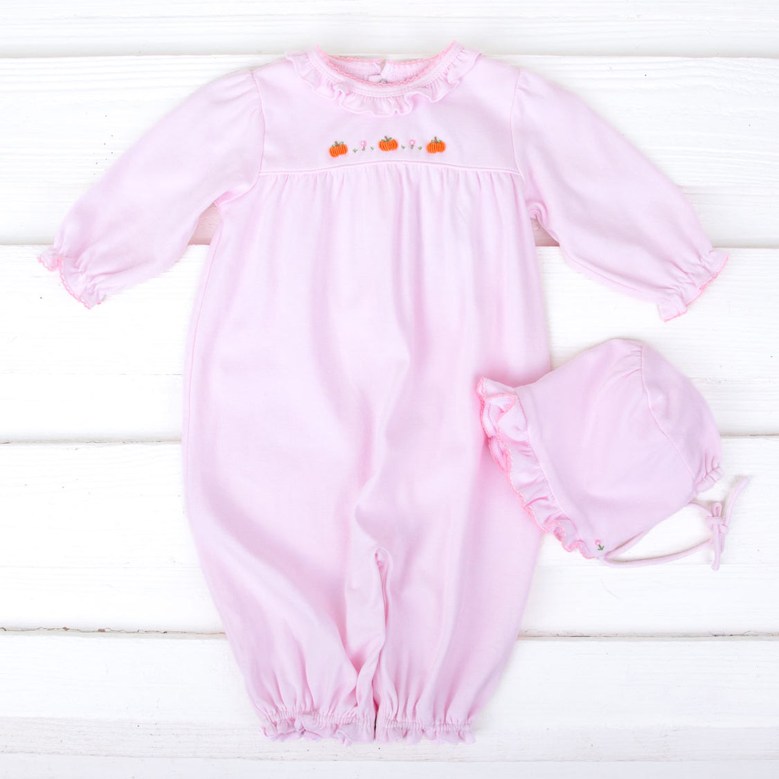 Whimsy Bay Kids Girls Pink Garden Party Smocked Skirt Set main image 1
