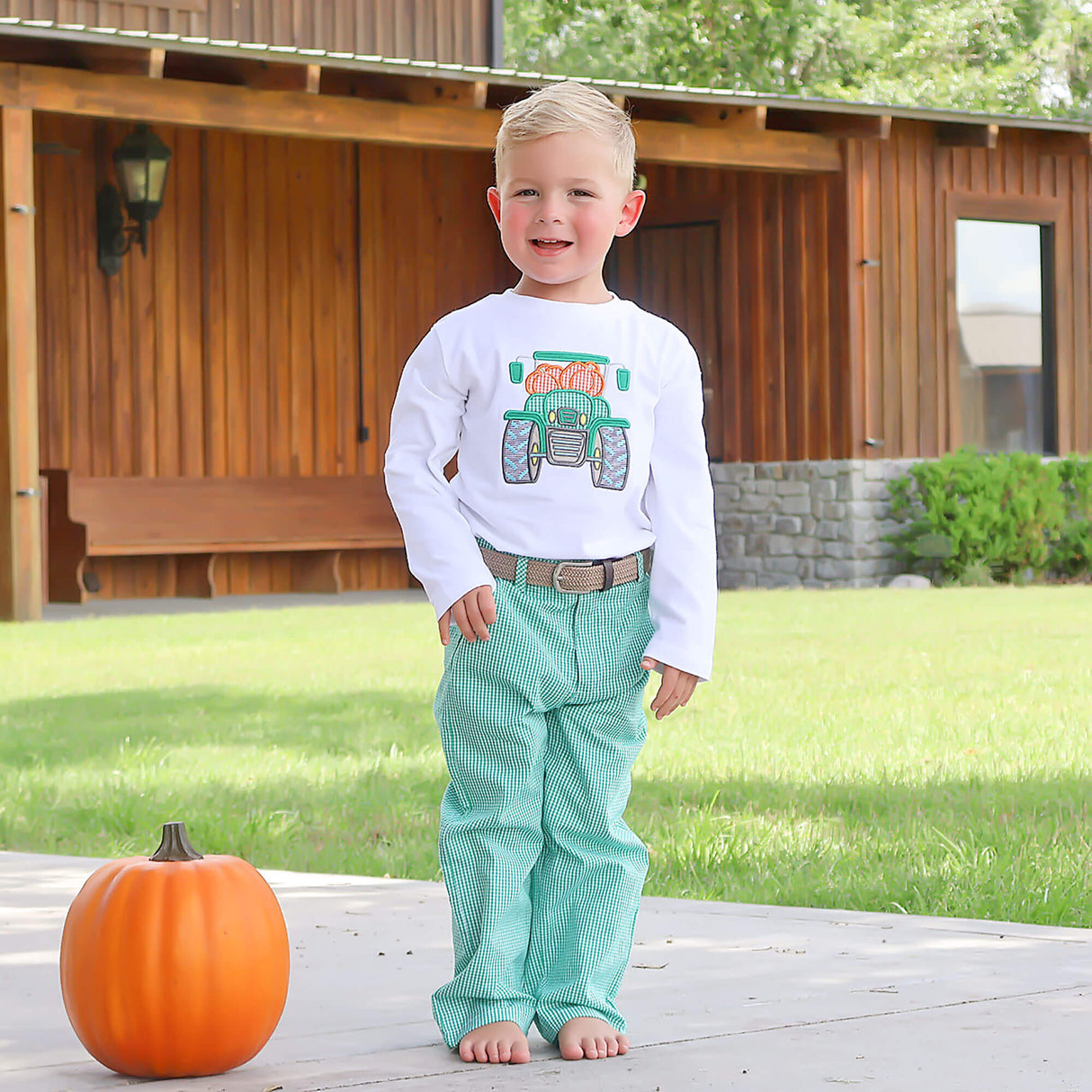 Green Gingham Standard Pants