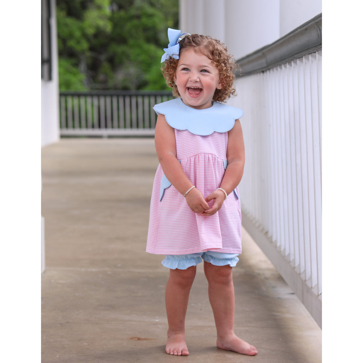 Penelope Scalloped Light Pink Bloomer Set