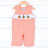 Smocked Turkey Longall Orange Gingham