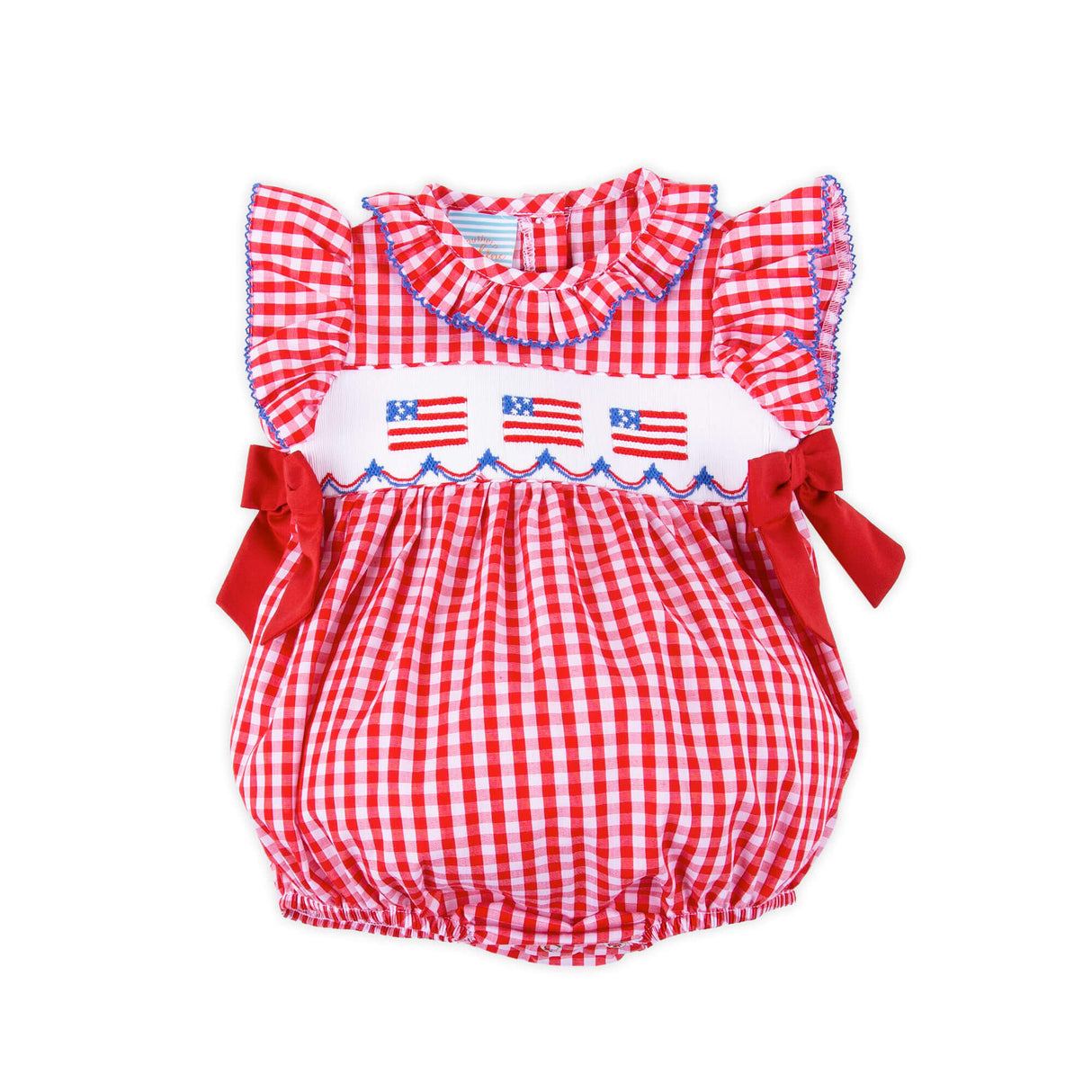 Red Check American Smocked Beverly Bubble