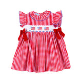 Red Check American Flag Smocked Beverly Dress