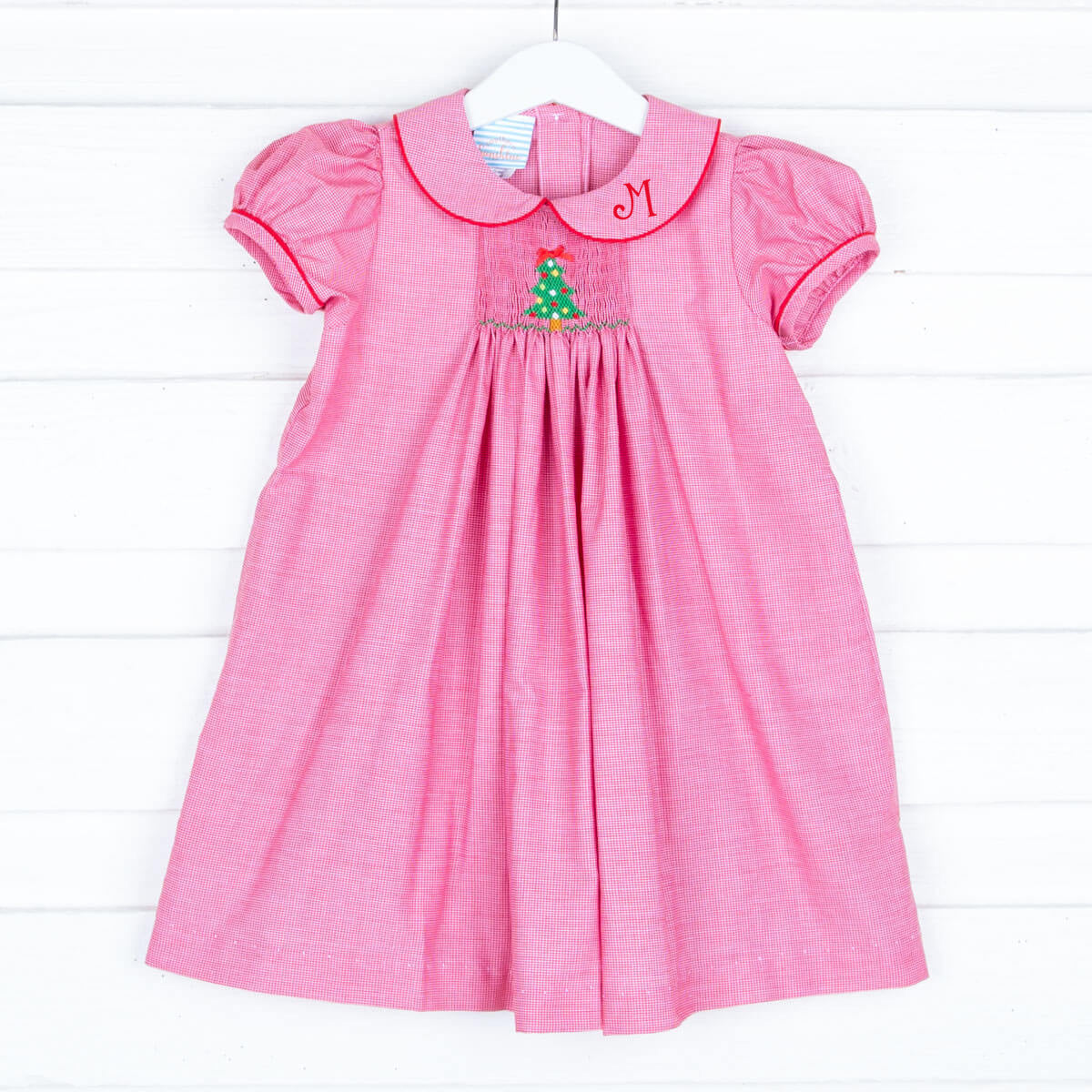 Twinkly Tree Red Single Smocked Dress