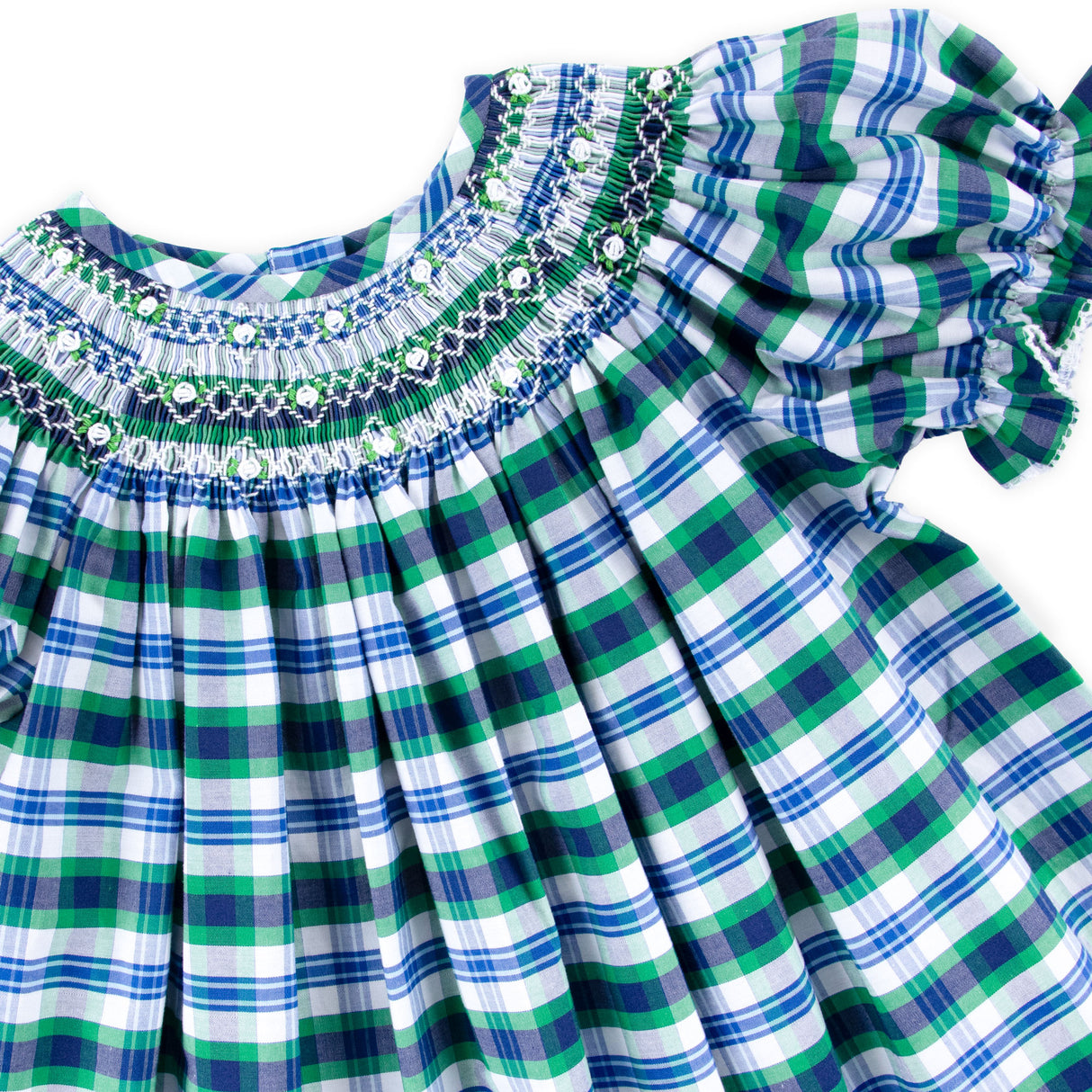 Steward Plaid Smocked Bishop Bubble