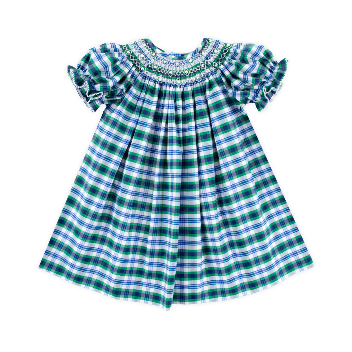 Steward Plaid Smocked Bishop Dress