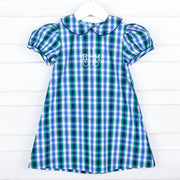 Plaid Navy and Green Sally Dress