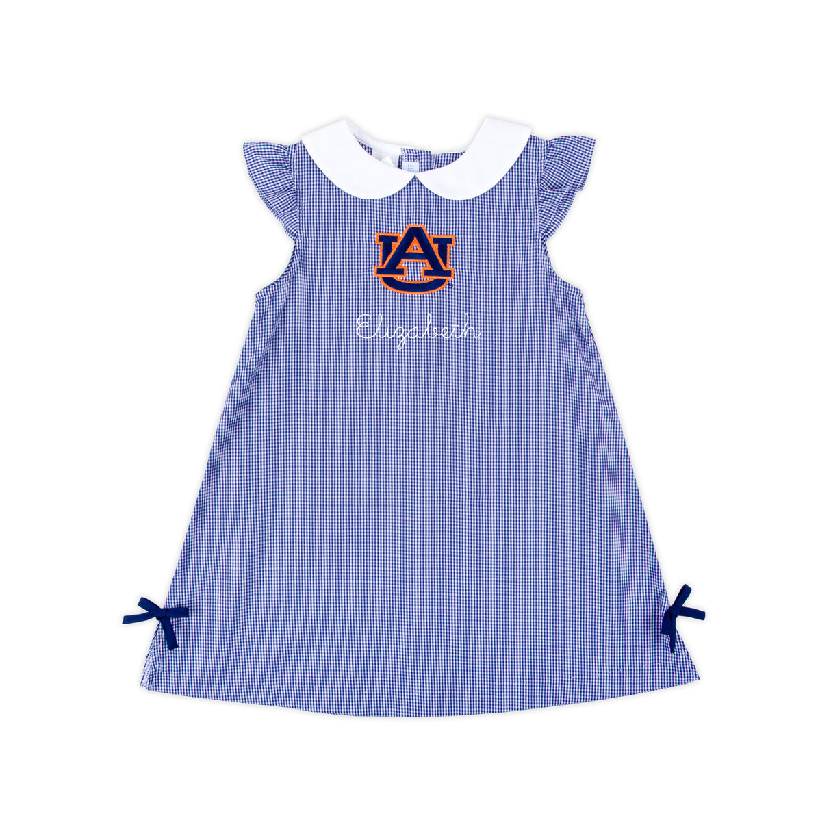 Auburn Embroidered Navy Gingham Dress