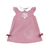 Texas A&M Embroidered Maroon Gingham Dress
