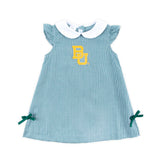 Baylor Embroidered Hunter Green Gingham Dress