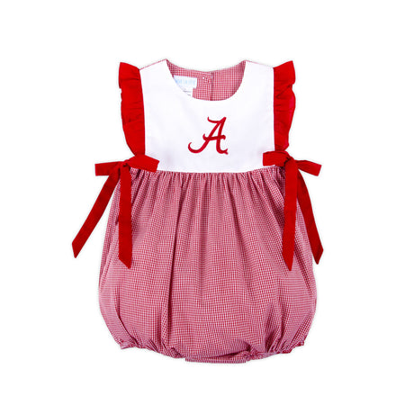 Alabama Embroidered Red Gingham Bubble