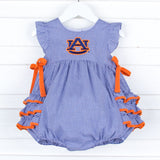 Auburn Embroidered Navy Ruffle Bubble