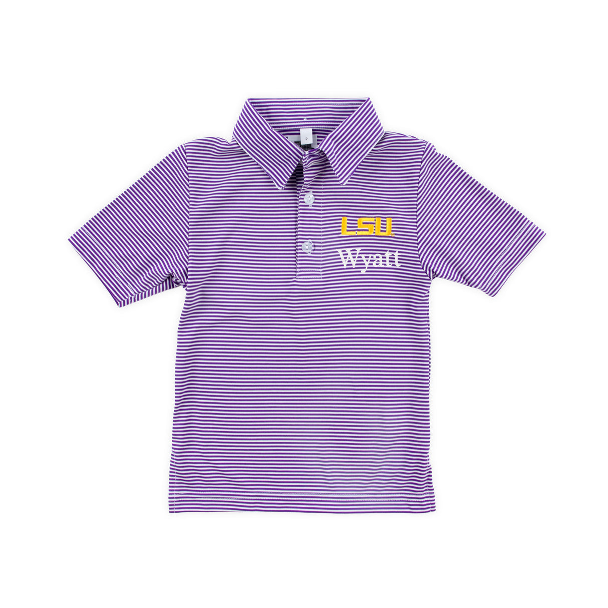 LSU Embroidered Purple Performance Polo