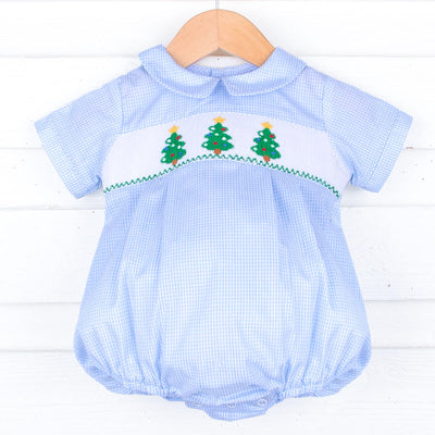 Oh Christmas Tree Smocked Collared Bubble