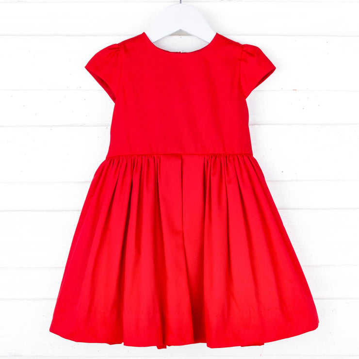 Red Tie-Back Cap Sleeve Dress